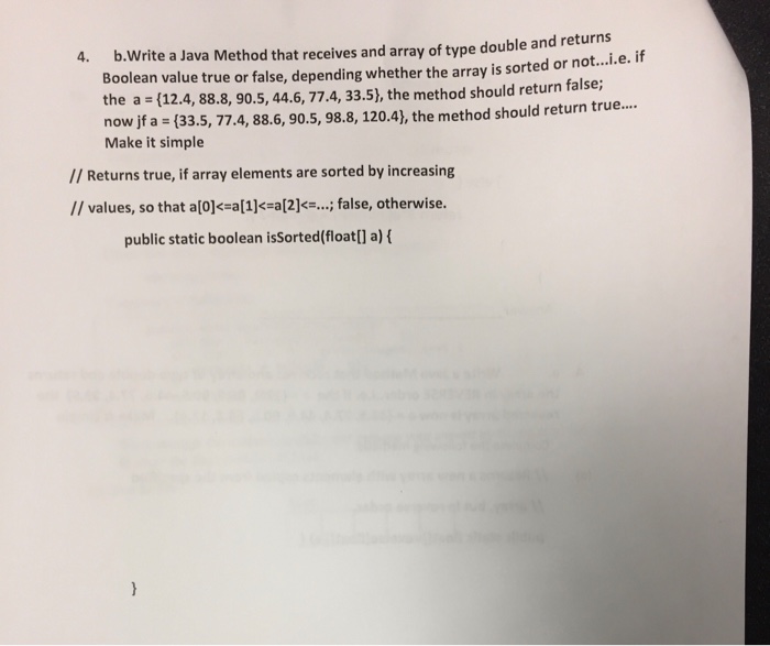  ASAP plz b.Write a Java Method that receives and array of