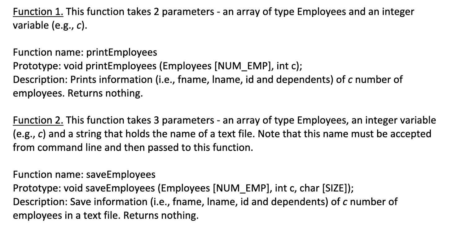 following information... Here are the descriptions and information about the functions I