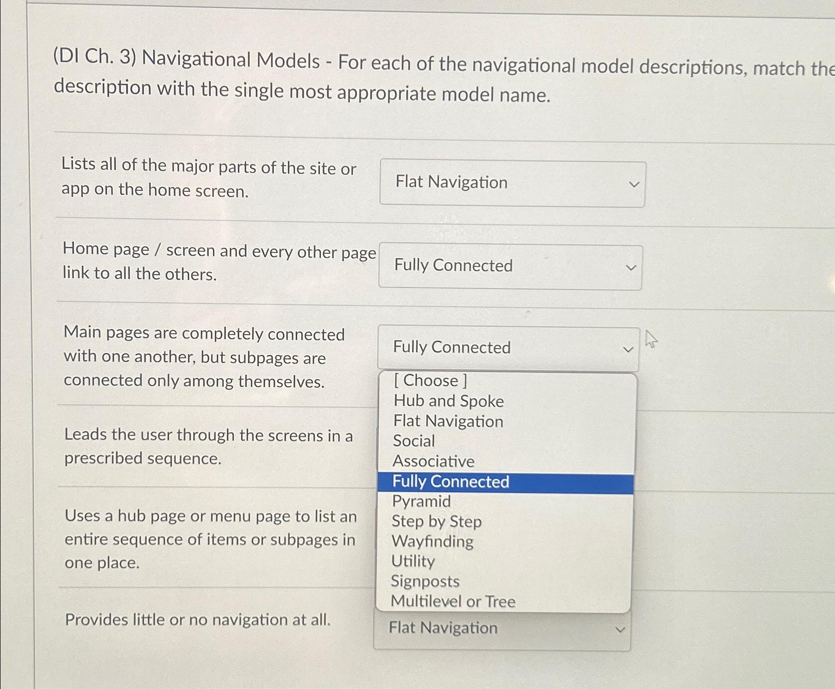  (DI Ch.3) Navigational Models - For each of the navigational model