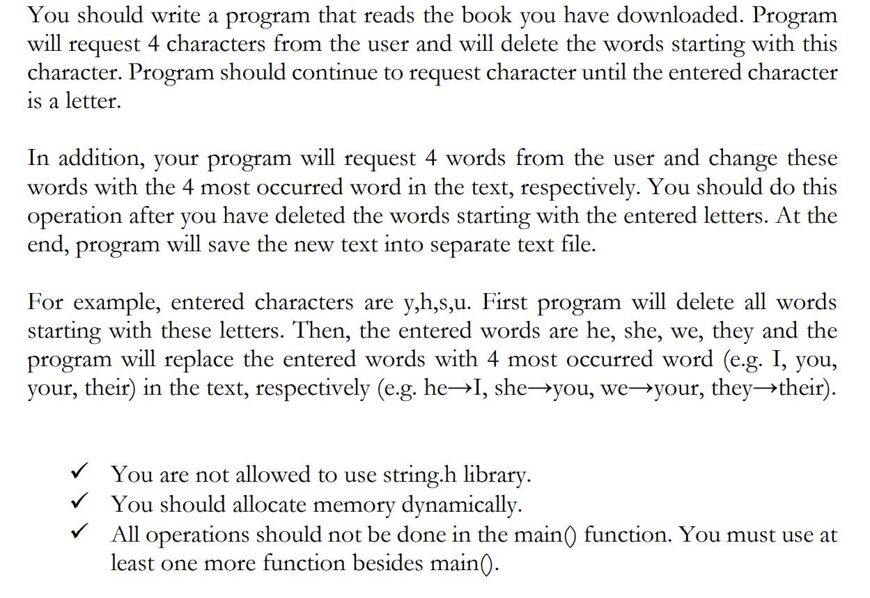 C Code read and analysis a txt exercise You should write a