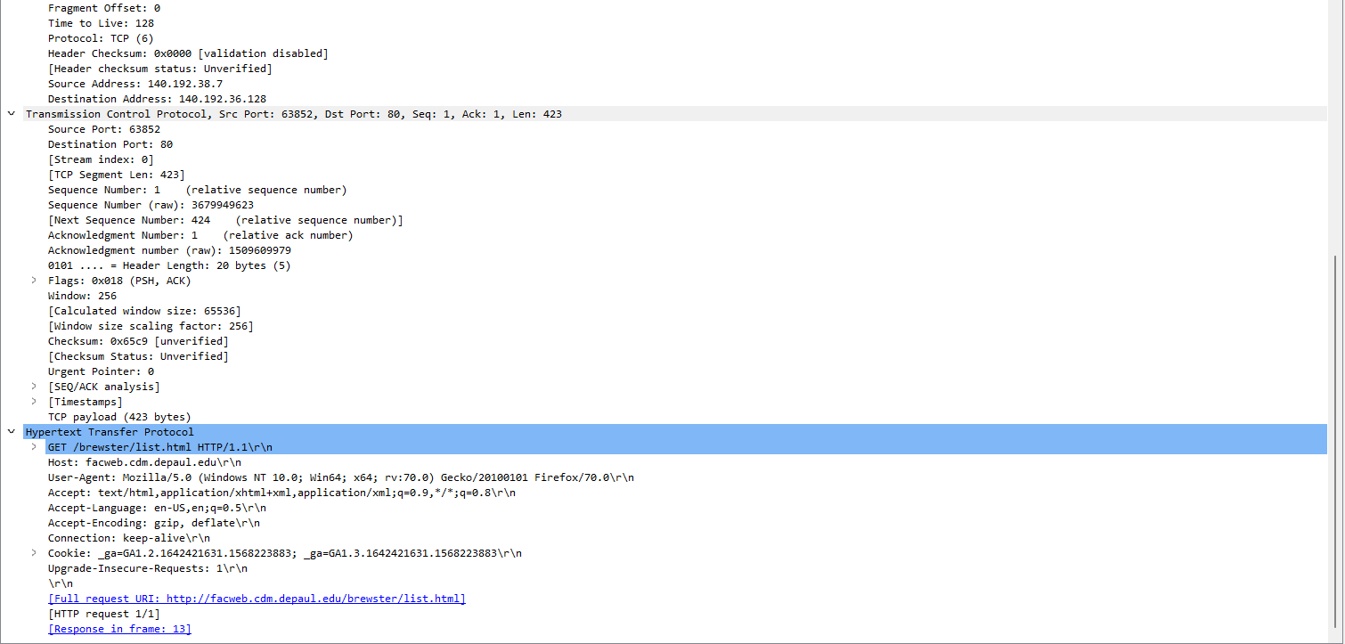 and Application Layers in this packet. Which packets (#1-#14) contain the contents