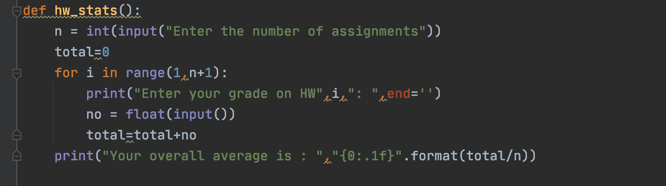 a measurement of how spread out it is. Modify your hw_stats() function