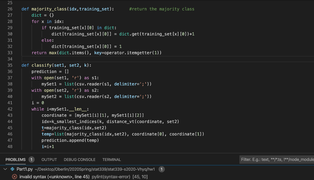 Why does it keep saying invalid syntax? idx is just a array