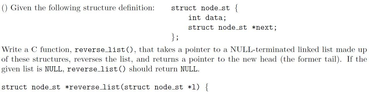  \( \begin{aligned} \text { Given the following structure definition: } &