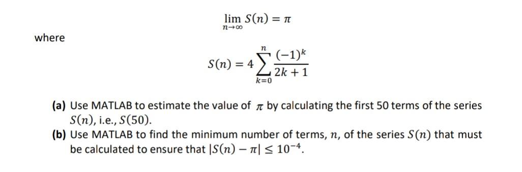matlab question , how to solve by using while function lim