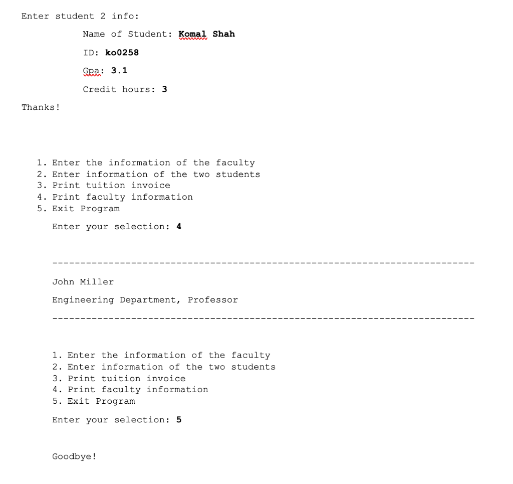 GPA, while a faculty has a title and department (professor, mathematics). For