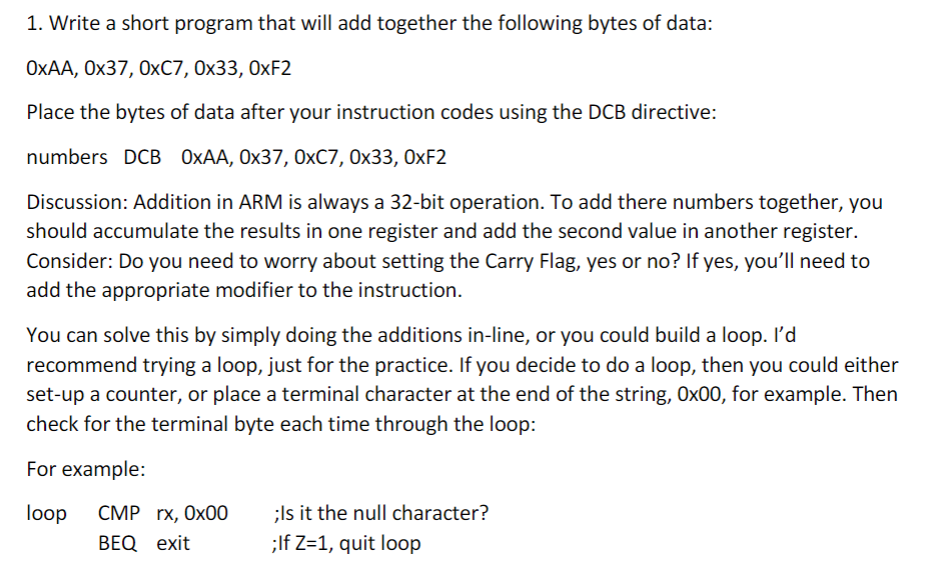  ARM Assembly Language is required for this problem. Please explain any