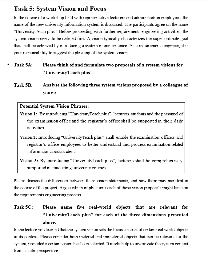  This is for Software Design Architecture, I need answer for Task