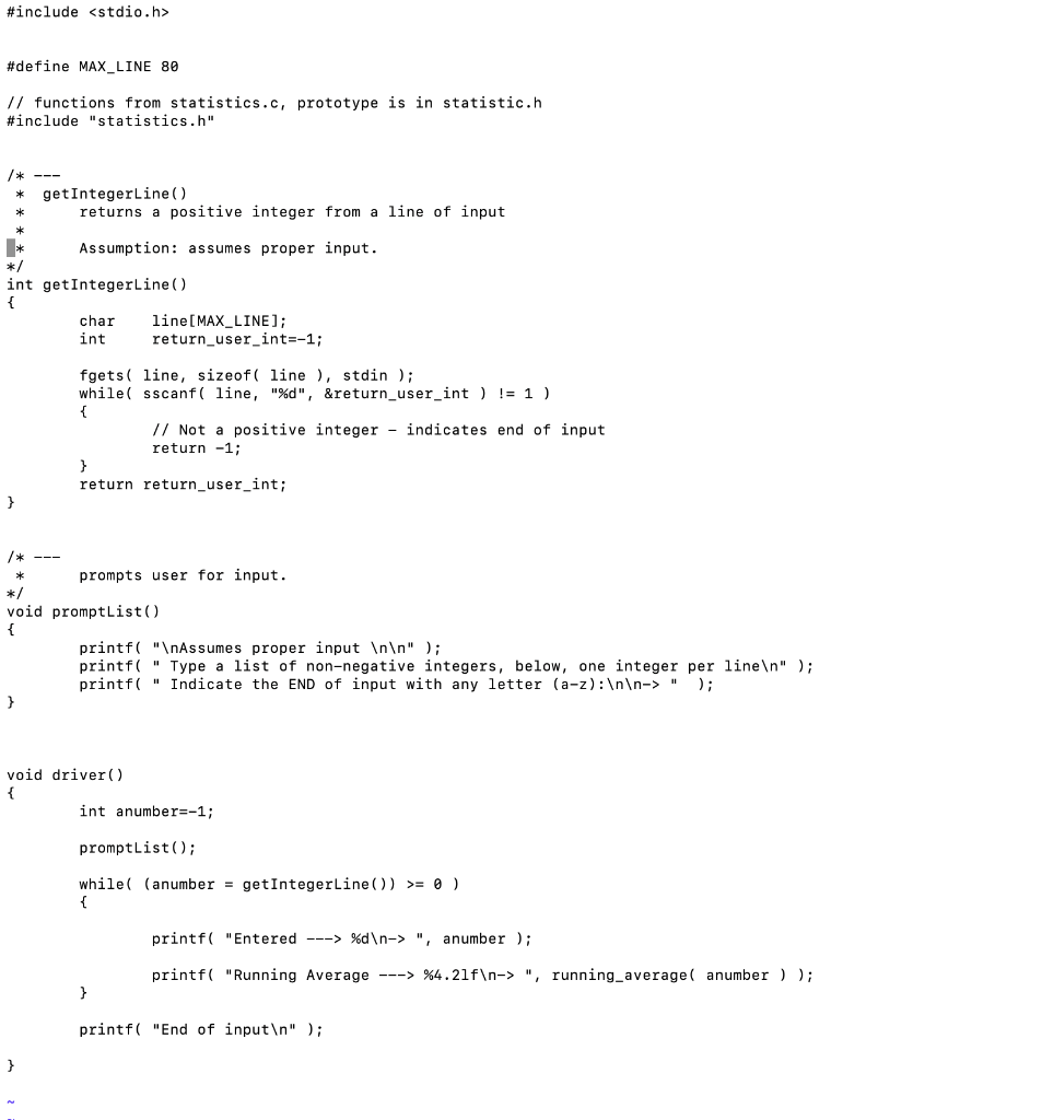 program reads in a stream of integers from standard input, example, here