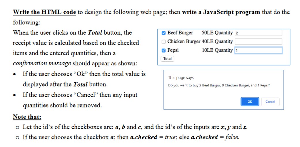  Write the HTML code to design the following web page; then