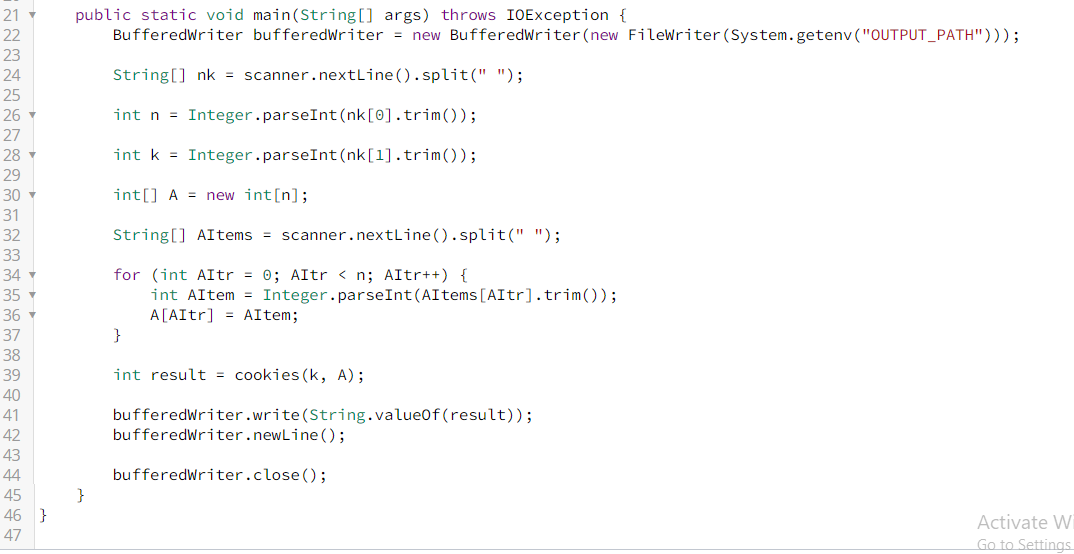 least sweet cookie). He repeats this procedure until all the cookies in