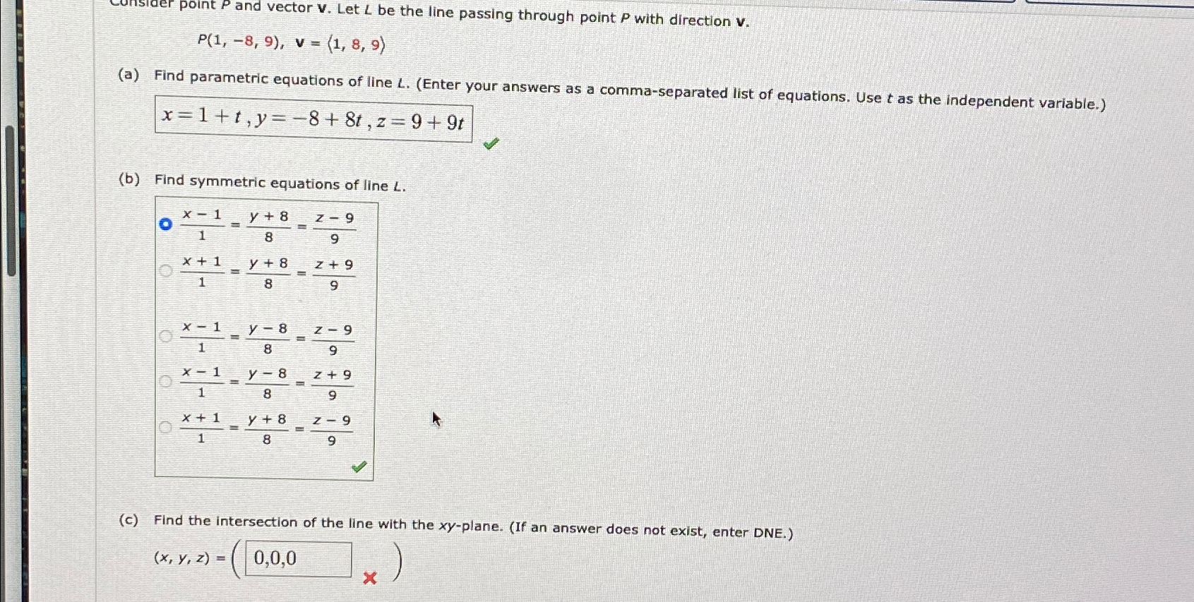  point P and vector v. Let L be the line passing