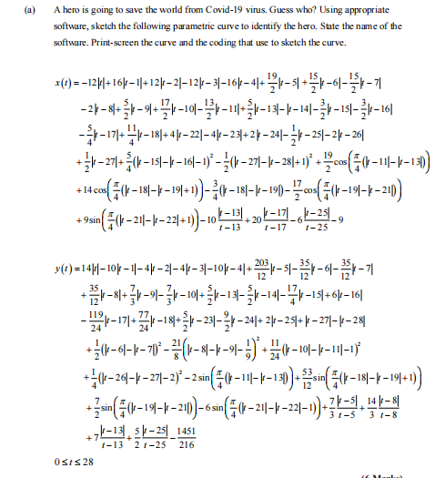  need to know the code maplesoft (a) A hero is going