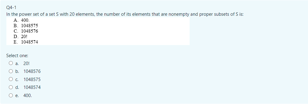 Just final answer will do, no need workings Q4-1 In the power