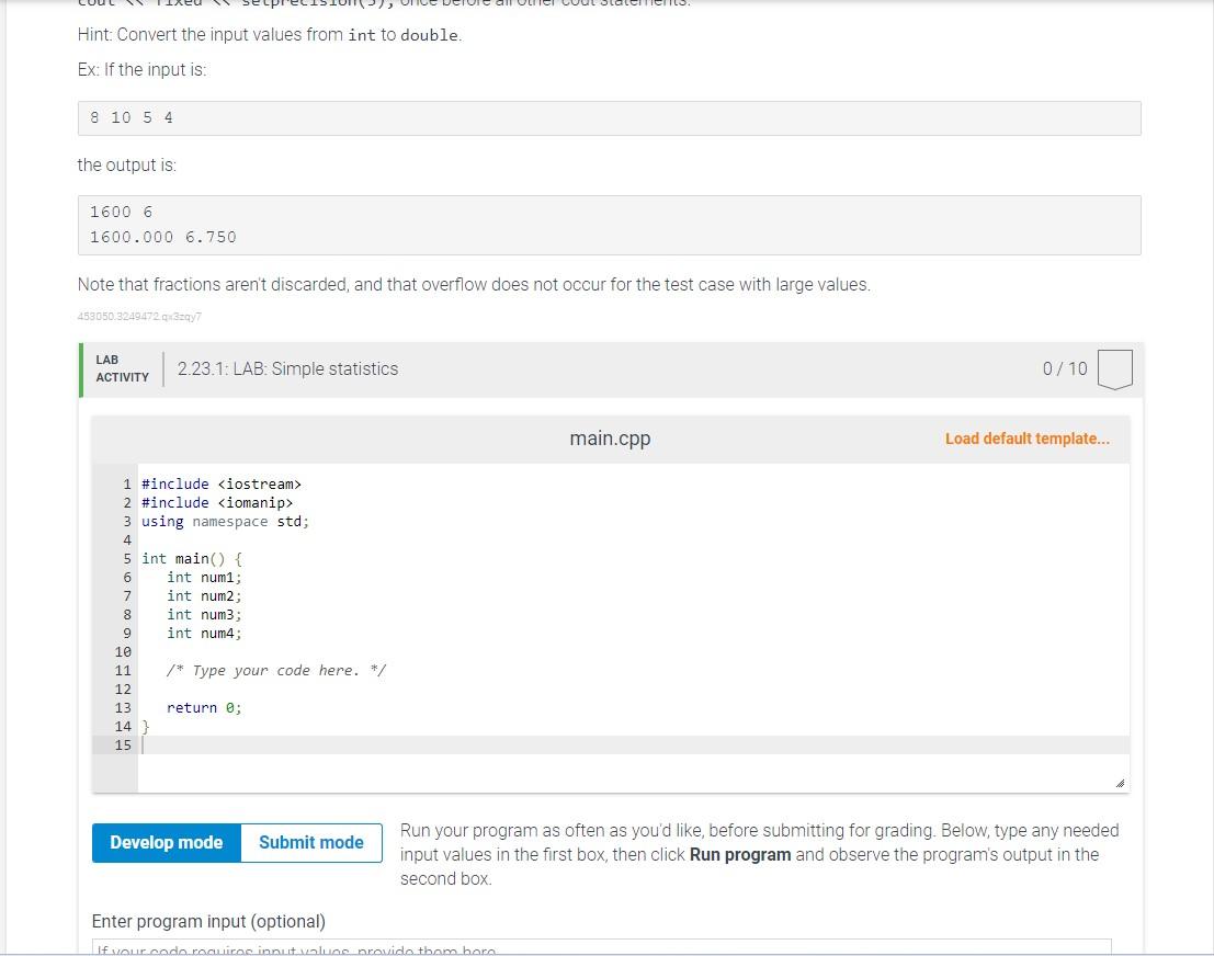 the average of 81054 is output as 6 , not 6.75. Note: