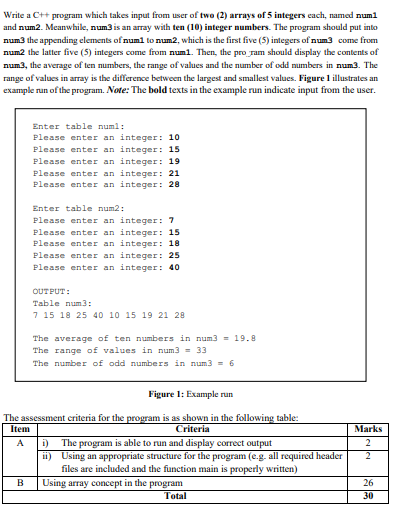 NEEDED URGENTLY WITHIN 15min Write a C++ program which takes input from
