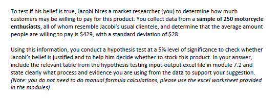 City and Asaf Jacobi's Harley-Davidson dealership was doing reasonable business, but it