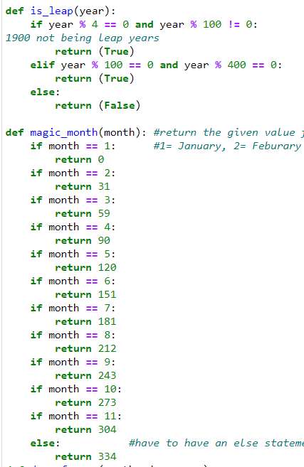 day_of_year that takes three integer parameters: a month (1-12), a day (1-31),