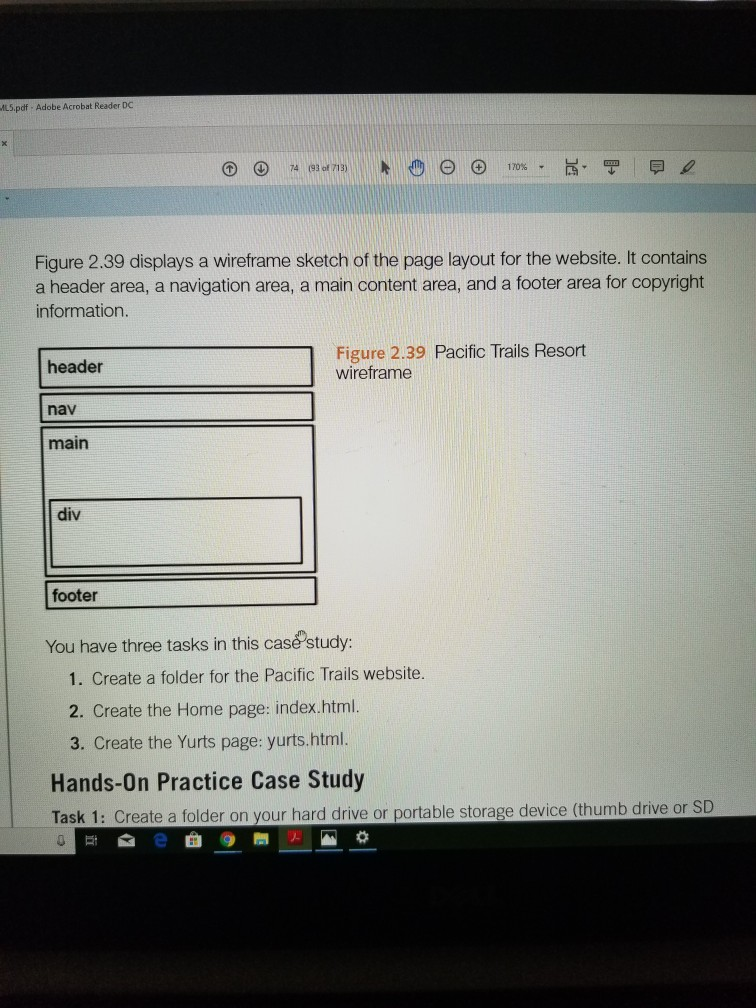 html5 L5.pdf Adobe Acrobat Reader DC Figure 2.39 displays a wireframe