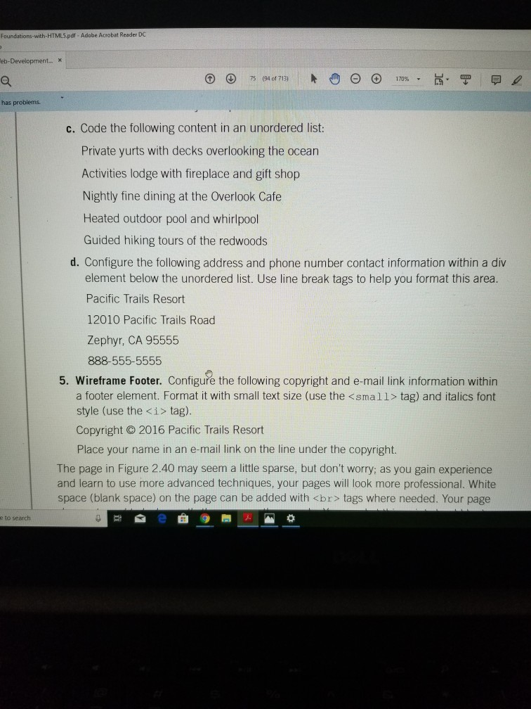 for copyright information 1Figure 2.39 Pacific Trails Resort header wireframe nav main