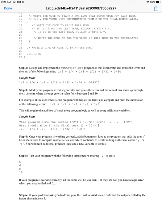 Done Lab5 eda14ba424118aef929390b3506a227 LAB 5.6-Complete Program Step 1: Remove areas2.cpp from the