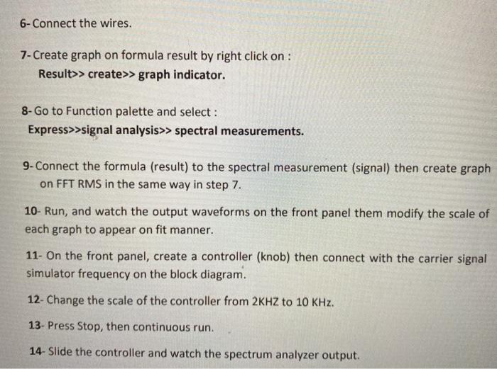 front panel and block diagram. On block diagram do the following tasks:-