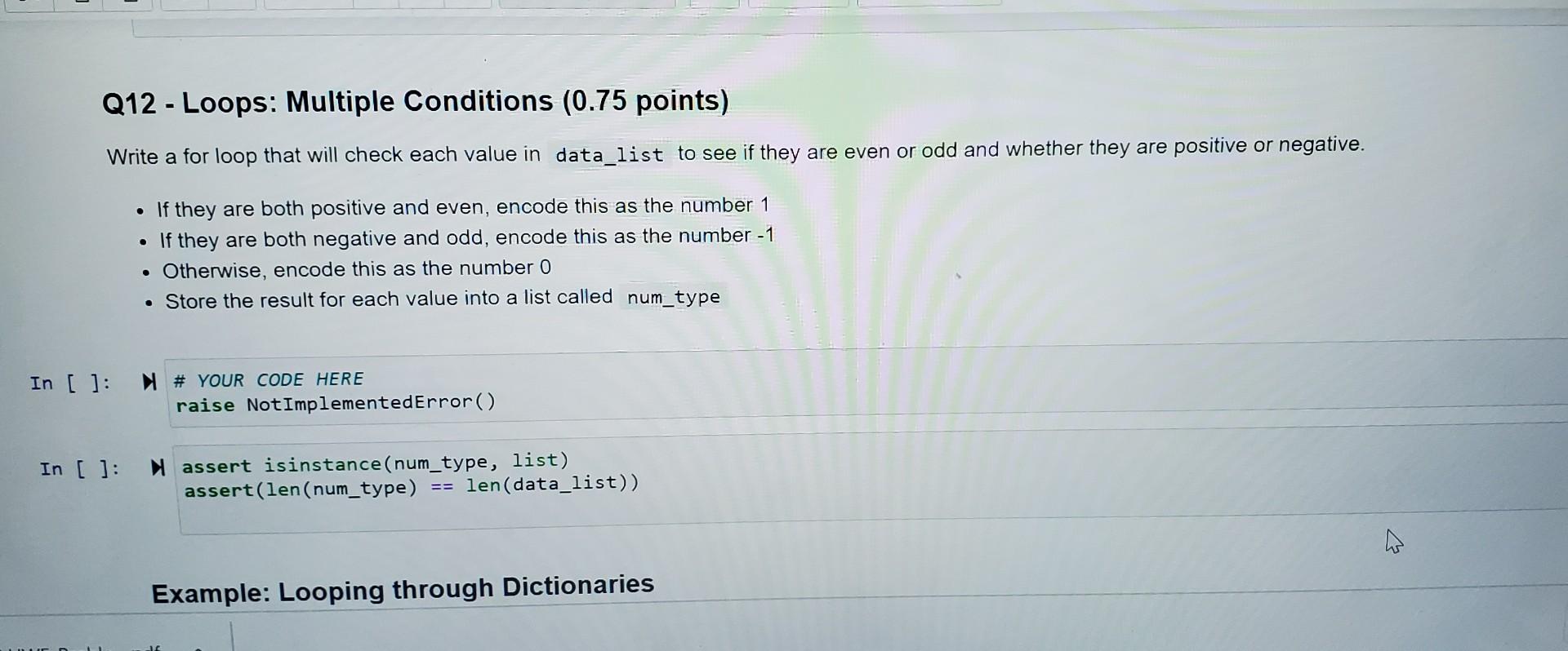 that is going to check whether the values in the data_list are