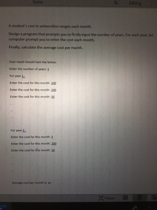  i need code in java . Styles Editing A student's cost