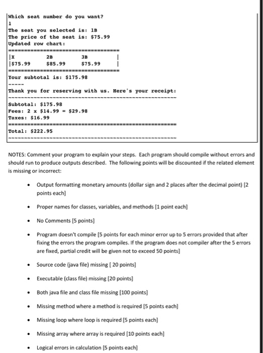 chart as the user selects seats, displays subtotals for the reservation, and