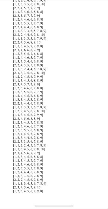 starts with a list of random positive integer numbers such that their
