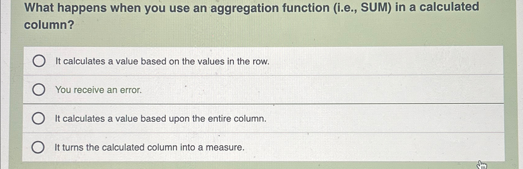  What happens when you use an aggregation function (i.e., SUM) in