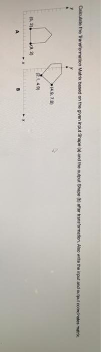  Cinculate the Transformation Matrix based on the given input Shape (a)