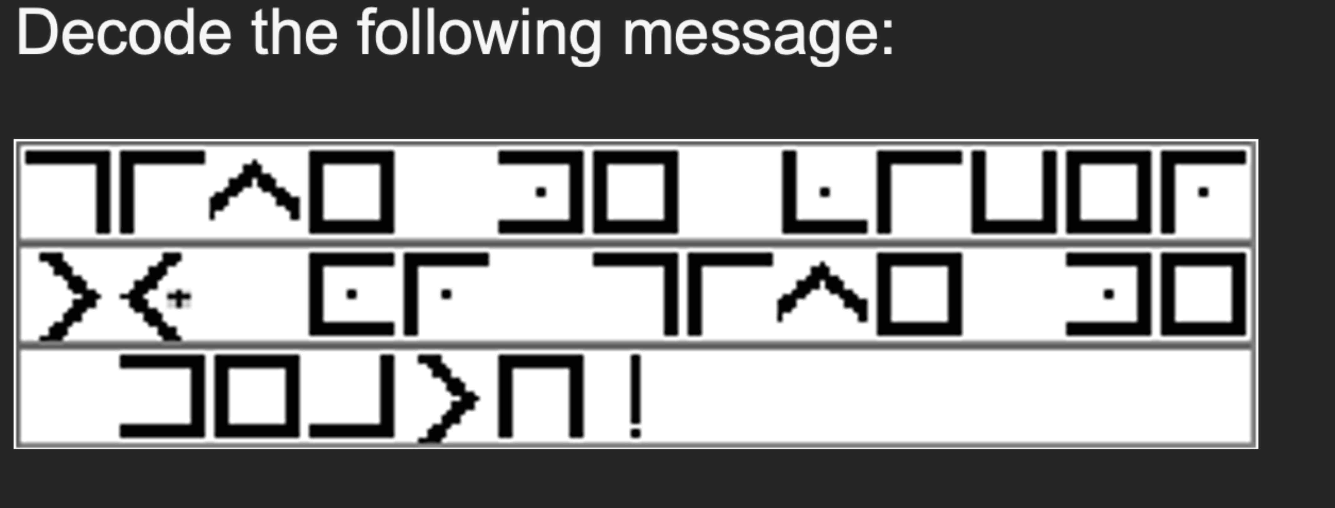  Decode the following message: 