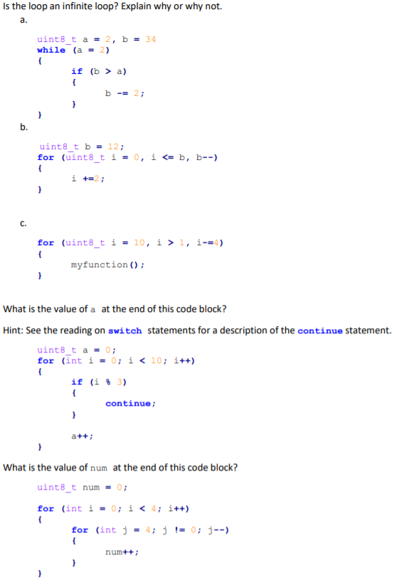  Is the loop an infinite loop? Explain why or why not.