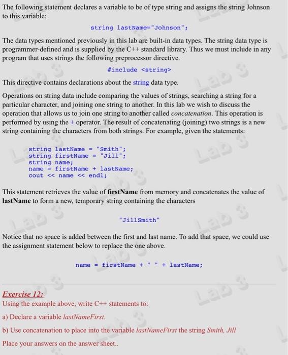 C++, exercise #12 The following statement declares a variable to be of