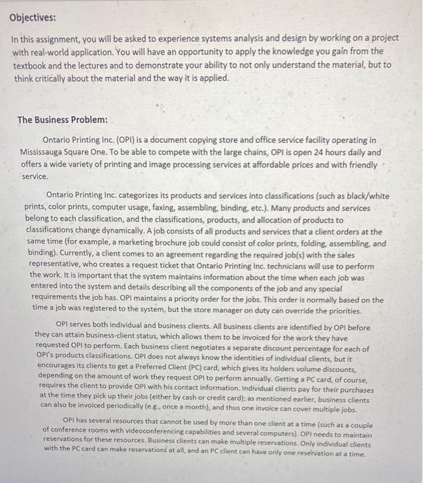 system analysis and design. please answer all questions respectively. Objectives: In this