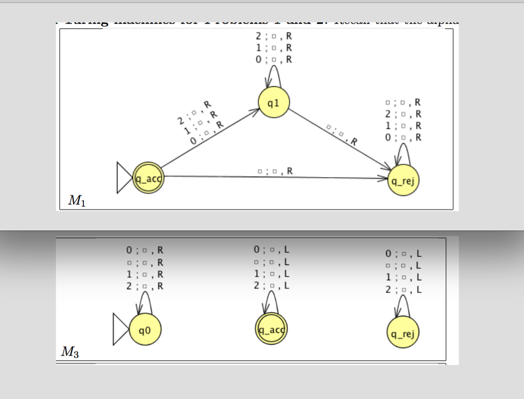 Turing Machines Which one recognizes the empty set? decides the empty set?
