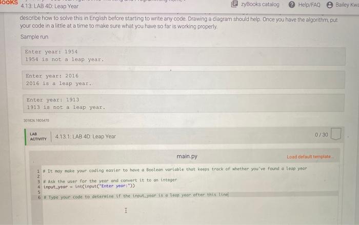 if-statements and modulo to determine if a given year is a leap