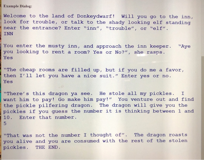 Homework 01 Choose Your Own Adventure! Due 02/08/2019 at 11:55pm Objective: Write