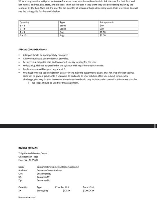 please post flowchart and pseudocode NO CODE Write a program that will