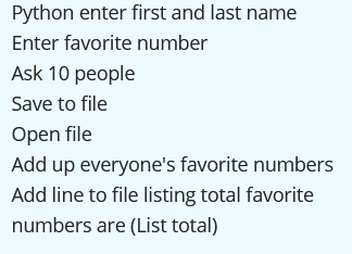 Python Program: Python enter first and last name Enter favorite number