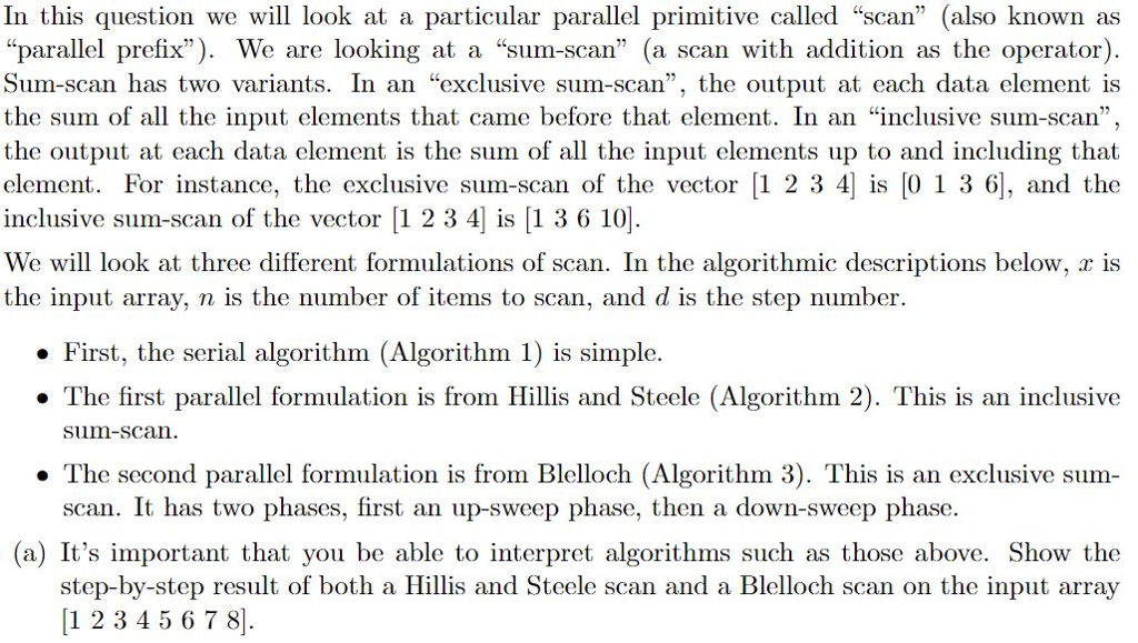 In this question we will look at a particular parallel primitive
