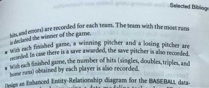 the major leagues. The data requirements are summarized as follows: The personnel