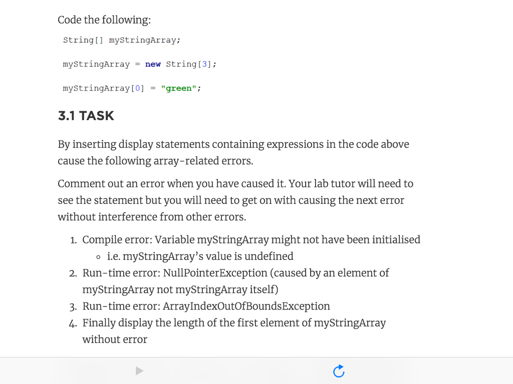 Use IntelliJ : my window.writeOutLine(. ); //comment Code the following: string) mystringArray:
