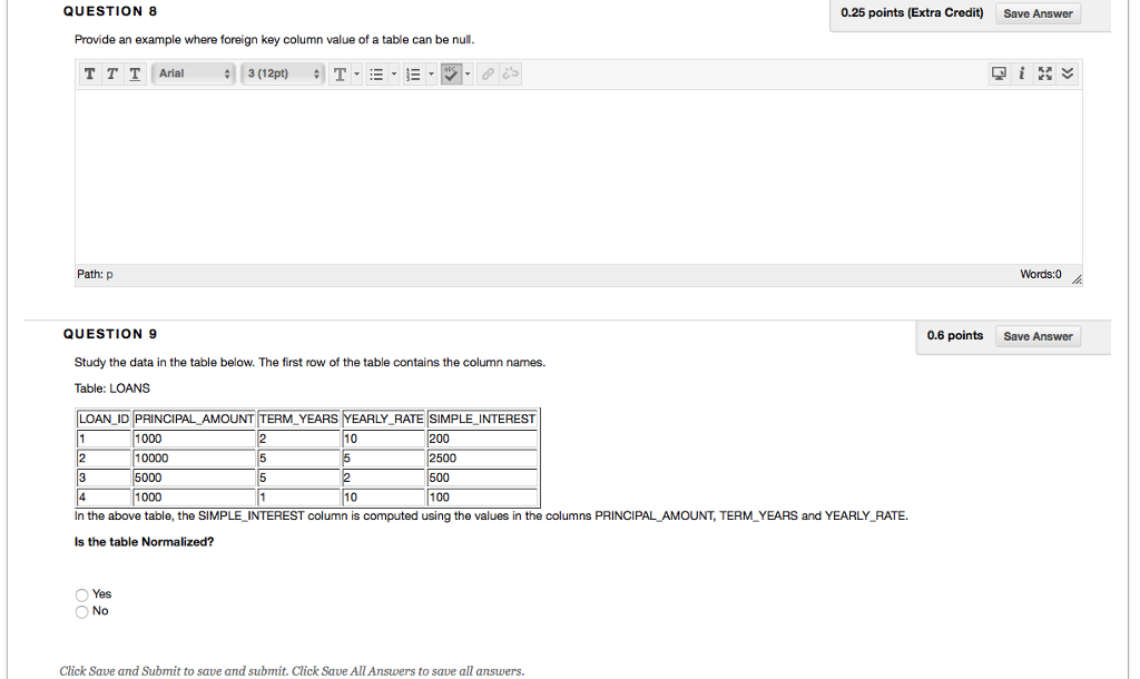  Provide an example where foreign key column value of a table
