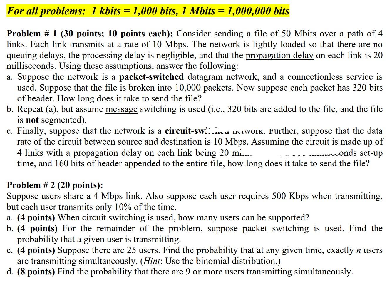 Please solve problem2 only and Show all the steps please For all