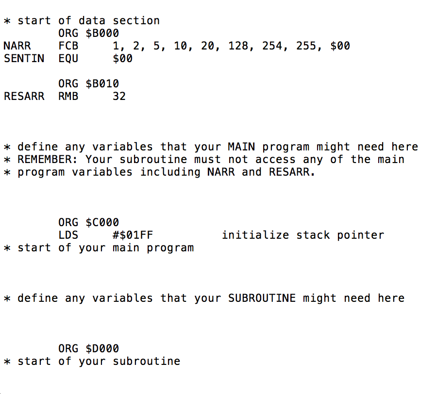 You are to design, write, assemble, and simulate an assembly language program
