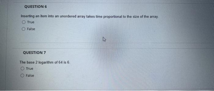 data structures Inserting an item into an unordered array takes time proportional