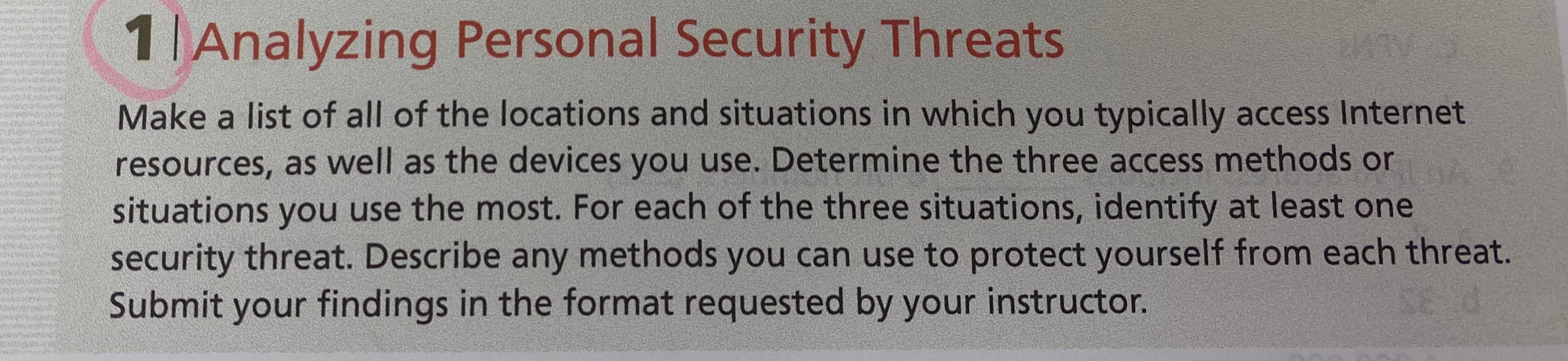 MLA FORMAT PLEASE BARSENA SOS 11 Analyzing Personal Security Threats Make a
