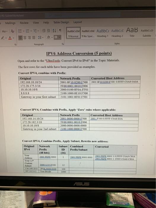 124 Subnet? CIDR Notation for the 124 Subnet? Create the subnetting table